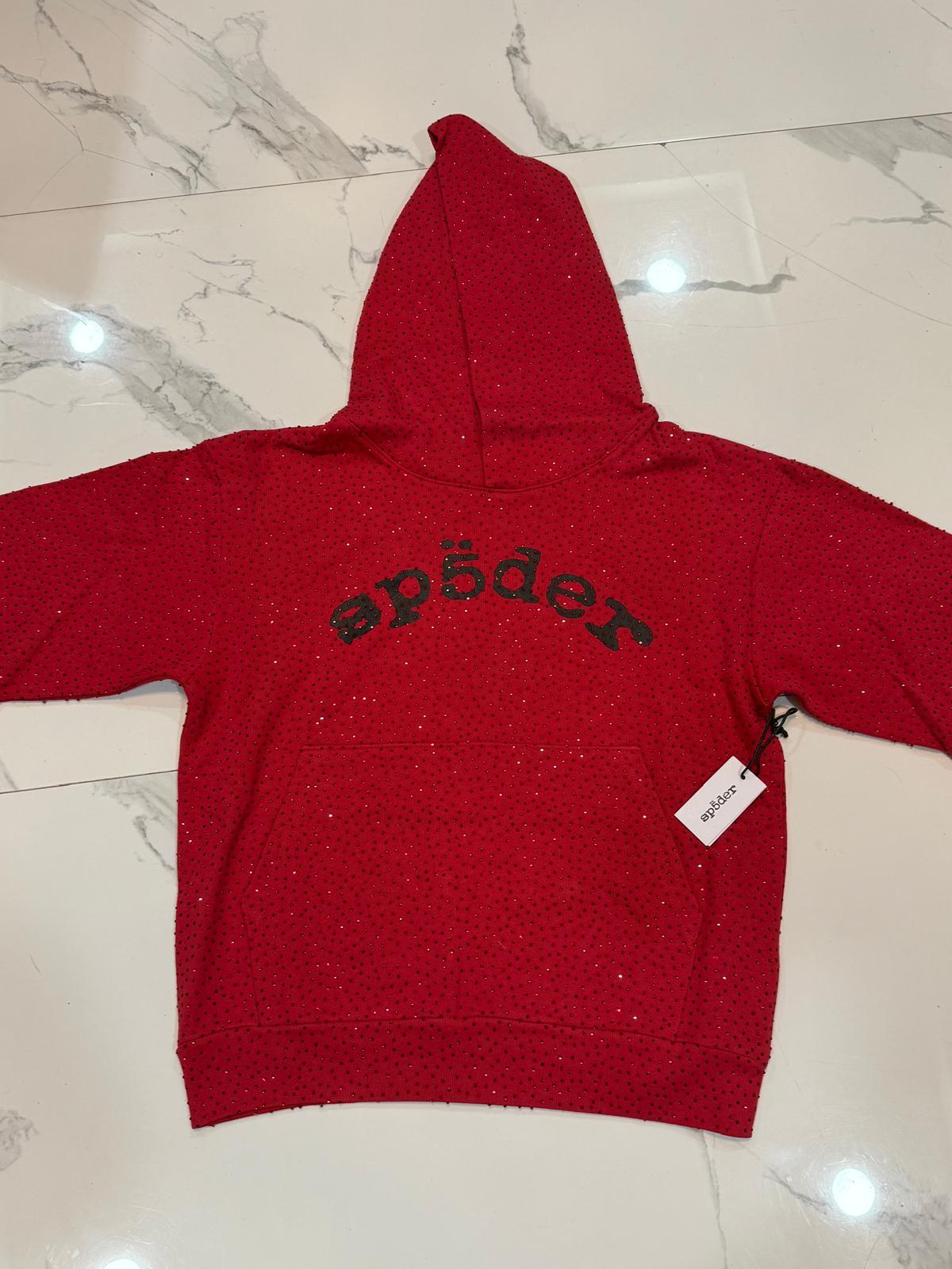 Sp5der sweaters 'red sparkles'