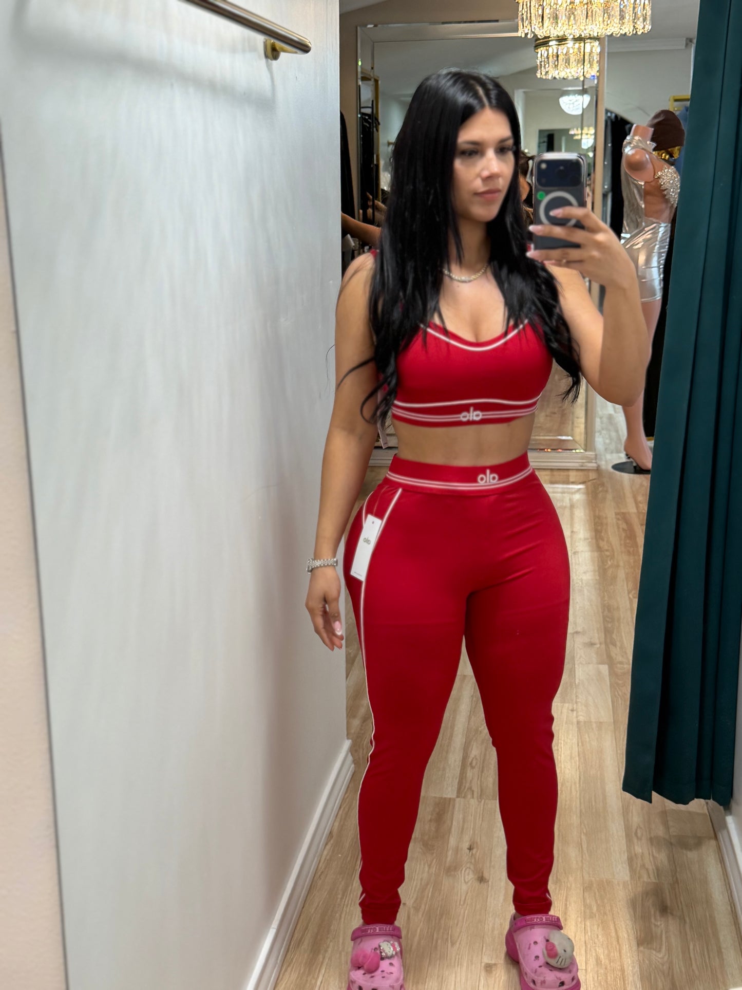 Red leggings set