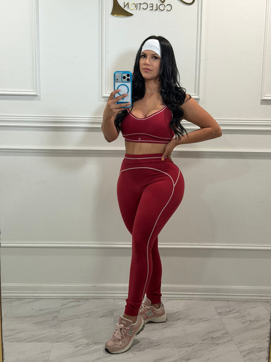 Burgundy legging set