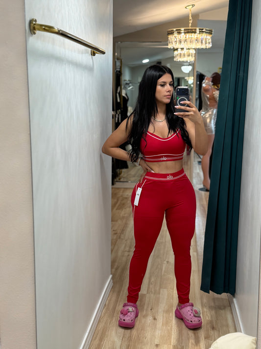 Red leggings set