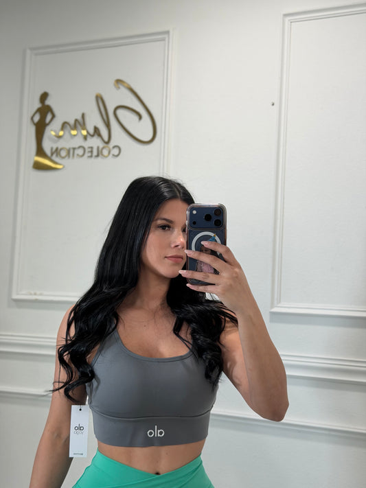 Gray sport bra