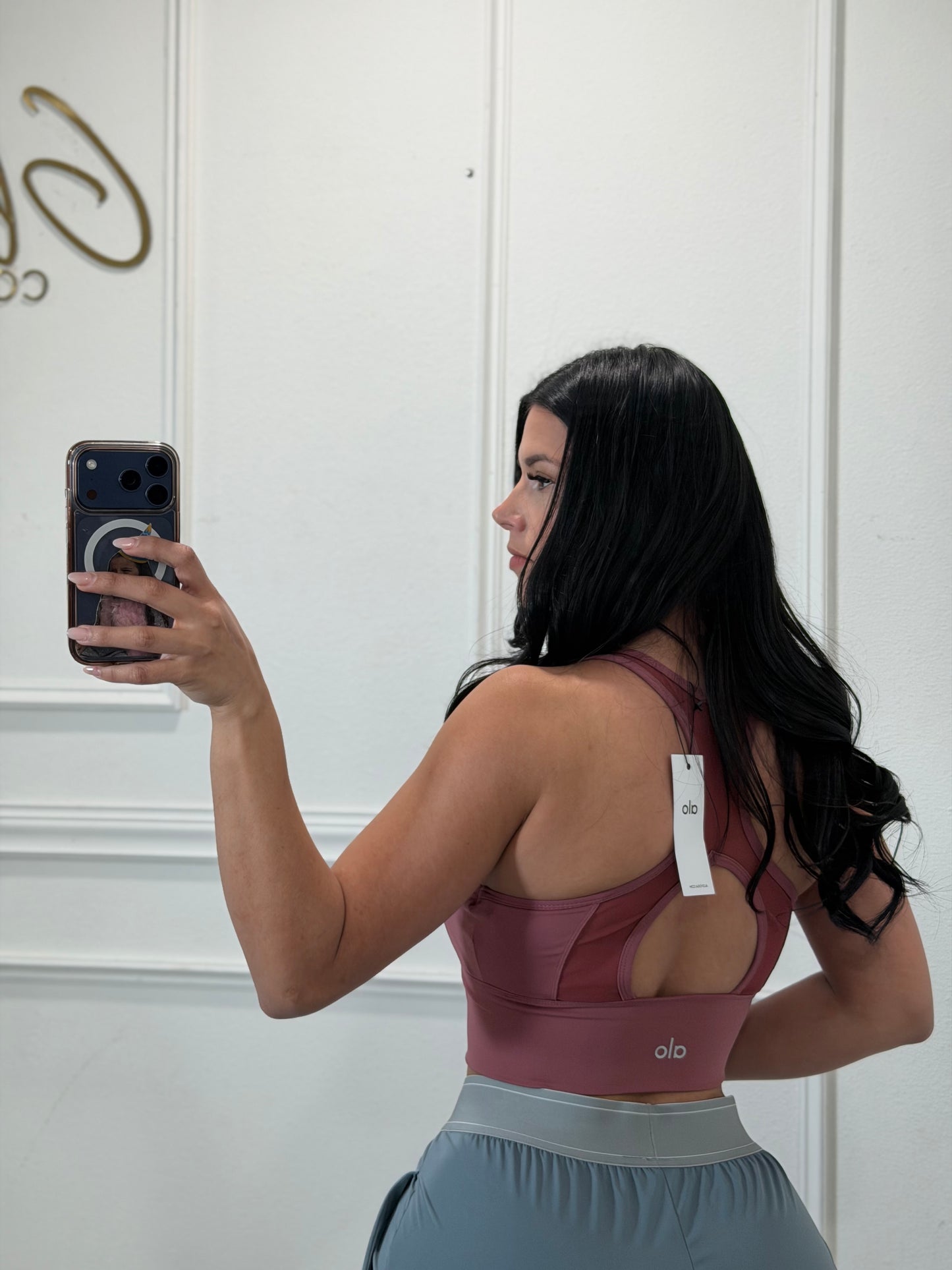 Pink sport bra