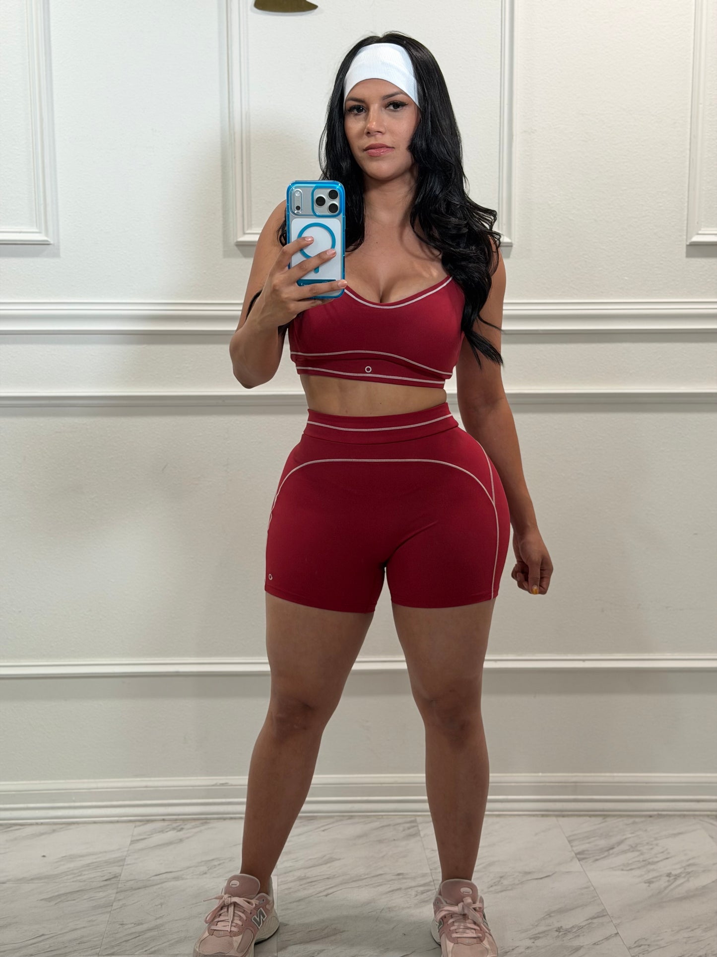 Burgundy short set