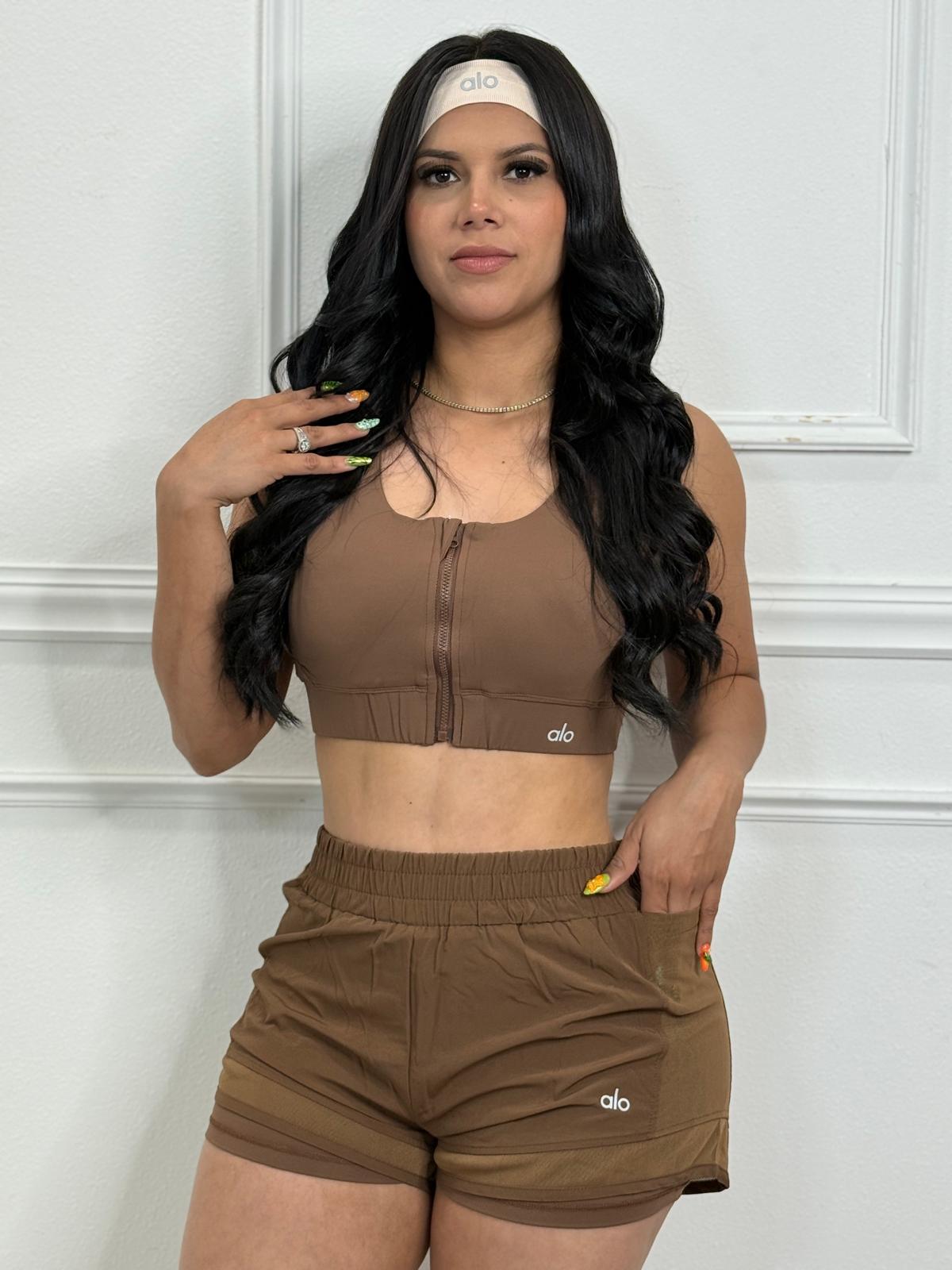 BROWN SHORT SET