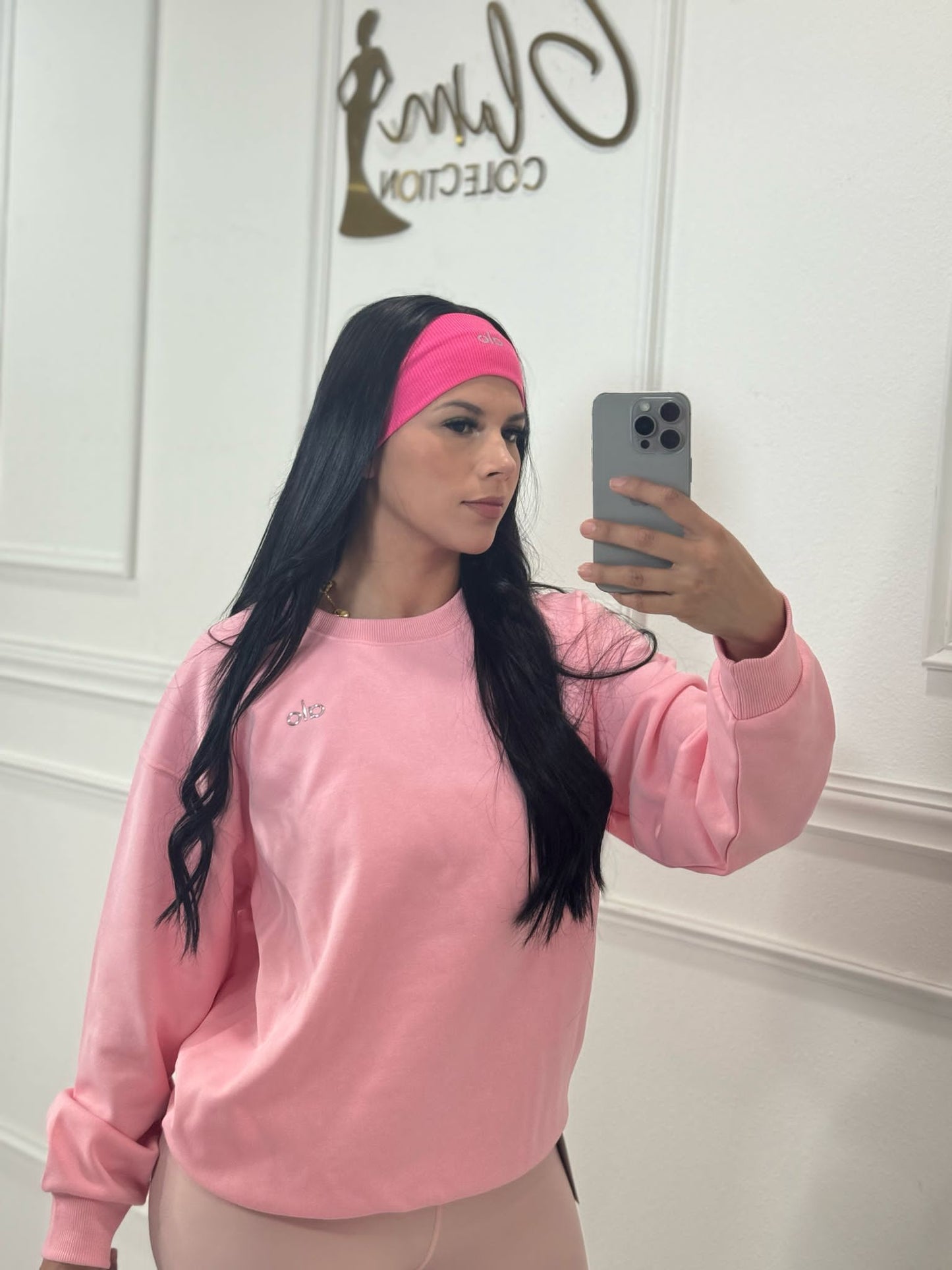 Pink headband wide