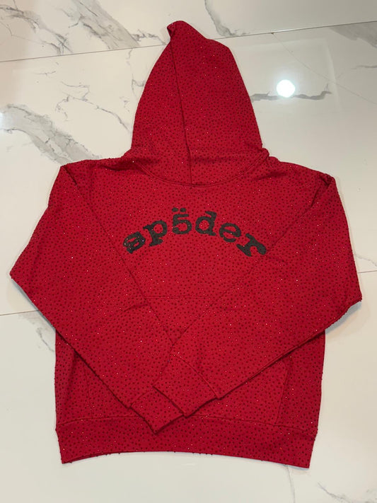 Sp5der sweaters 'red sparkles'