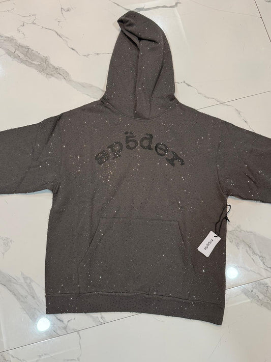 Sp5der sweaters 'gray sparkles'